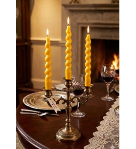 Burgu Şamdan 3'lü Mum - Mumelia Candles Doğal Soya Kutulu Dekoratif Mum - Sarı