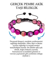 Sertifikalı Ham Işlenmemiş Pembe Akik Taşı Bileklik (Çok Renkli)