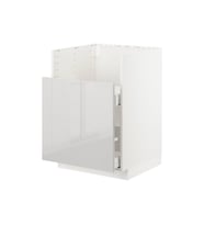 Eviye Dolabı, Açık Gri, 60x60 cm, 1 Kapaklı ve 2 Çekmeceli