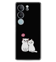 Vivo V29 Kılıf Silikon Desen Özel Seri Love Cats 1690