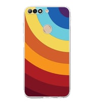 Huawei Y7 2018  Kamera korumalı Kapak Renk Cümbüşü Tasarımlı  Şeffaf Kılıf