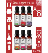 Mrl Özel Seçim 6'lı Set Saf Esansiyel Uçucu Yağ Buhurdanlık Yağı 10ml6x1
