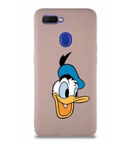 Oppo AX7 Soft Premier Kapak Donald Duck-A Tasarımlı Silikon Kılıf - Pudra (Şeffaf)