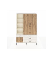 Arges Dolap 5 Raflı 4 Çekmeceli Tek Askılı 132x30x195 Aytaşı-Çam/Aytaşı