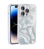 Apple iPhone 14 Pro Max Uyumlu Kılıf Airbagli Parlak Taş Detay Tasarımlı Zore Esila Kapak (Beyaz)