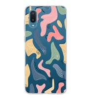 Samsung Galaxy A02 Uyumlu Kapak Abstract Tasarımlı Şeffaf Silikon Kılıf