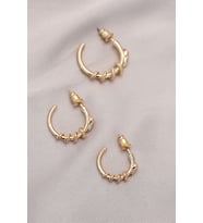 Yılan Tasarımlı Halka Model Gold Metal Küpe Seti (Çok Renkli)