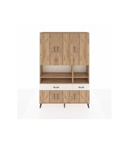 Arges Dolap 8 Raflı 2 Çekmeceli 6 Kapaklı 132x30x195 Çam-Çam/Aytaşı