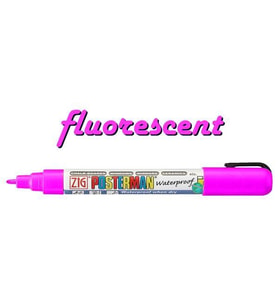 Zig Posterman Waterproof Boyama Markeri Fine Uç 1 mm FLUO. PINK 