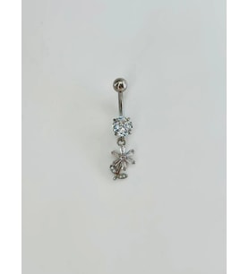 Çiçek Detaylı Göbek Piercing