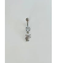Çiçek Detaylı Göbek Piercing