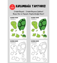 Kaplumbağa Şablonu, 4 Adet A4 Boyutta Kalın ve Sert Kağıt.
