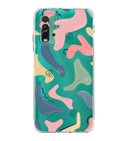 Xiaomi Redmi 9T  Kamera Korumalı Kapak Abstract Tasarımlı Şeffaf  Kılıf