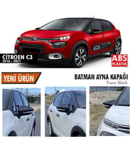 Cıtroen C3 Yarasa Ayna Kapağı Batman Parlak Siyah Piano Black
