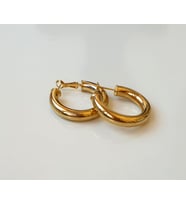 Halka Burgu Altın Kaplama Vintage Örgü JH Plated Küpe (Sarı)