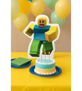 Ayaklı Pano Roblox Noob Temalı 33x29 cm Doğum Günü Masa Dekoru Çocuk Odası Süsü
