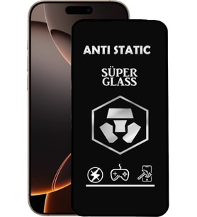 Apple Uyumlu   iPhone 16 Pro Max Anti Static Toz Tutmaz Çerçeveli Ekran Koruyucu