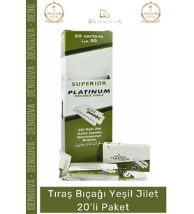 #Jilet Paslanmaz Çelik Profesyonel Seri Berber Kalitesi Keskin Bıçak Yeşil Jilet 20li Paket