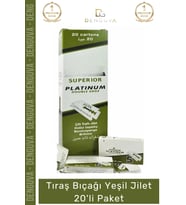 #Jilet Paslanmaz Çelik Profesyonel Seri Berber Kalitesi Keskin Bıçak Yeşil Jilet 20li Paket