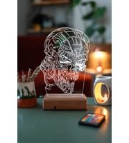 Özel Tasarım 3D Fantastik Kurukafa 16 Renk Dekoratif Led Lamba