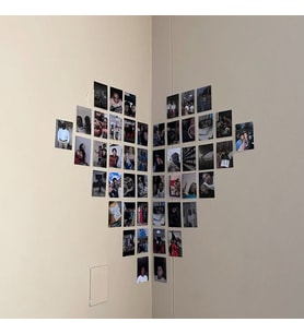 Duvar Köşesi Dekor Yapışkanlı Fotoğraf Resim Baskısı, 50 Adet Kalp Kolaj, Kişiselleştirilebilir Duvar Resmi, Hediye, Kişiye Özel Yatak Çocuk Oturma Odası Salon Dekoru