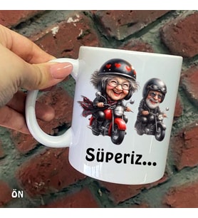 Size Özel Çılgın Motorcular Süperiz Seramik Baskılı Kupa Bardaklar