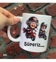 Size Özel Çılgın Motorcular Süperiz Seramik Baskılı Kupa Bardaklar