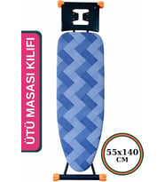 HOME Ütü Masası Kılıfı Keçeli İpli Stoperli Büyük Boy 55x140 cm BLUE AURA