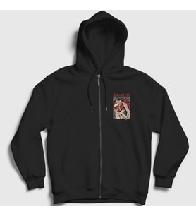 Presmono Unisex Siyah Poster Anime Film Princess Mononoke Fermuarlı Kapüşonlu Sweatshirt 455327tt