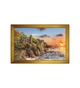 Manzara Temalı Kanvas Tablo 50 x 70 cm Gold Çerçeve