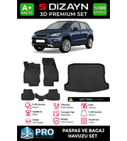 Seat Ateca 3D Pro Havuzlu Paspas ve Çift Cepli Bagaj Havuzu Seti (2'li SET) 2017-2020 A+ Kalite