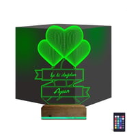 Luvivia Kalp Sevgiliye Hediye Kişiye Özel 3D Lamba - Masa Gece Lambası