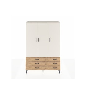 Hyperion Dolap 5 Raflı 6 Çekmeceli Tek Askılı 132x44x195 Aytaşı-Aytaşı/Çam
