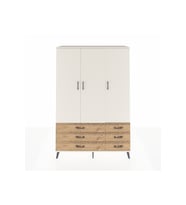 Hyperion Dolap 5 Raflı 6 Çekmeceli Tek Askılı 132x44x195 Aytaşı-Aytaşı/Çam