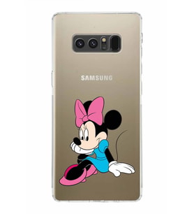 Samsung Galaxy Note 8  Kamera Korumalı Kapak Minnie Mouse Tasarımlı  Şeffaf  Kılıf