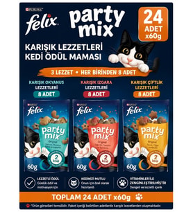 Felix Party Mix Karışık Lezzetleri Kedi Ödül Maması 24x60gr