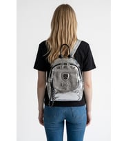 Kadın Sırt Çantası Taşlı Model Black-Silver 25*19 Cm Günlük Mini Sırt Çantası Fonksiyonel Kullanım 1009KW