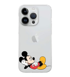 Apple iPhone 14 Pro Max Uyumlu Kamera Korumalı Tıpalı KapakMickey Mouse Tasarımlı ŞeffafKılıf