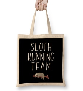 Sloth Running Team Lazy Sleepy Sloth Sleeping Bez Çanta Uzun Saplı