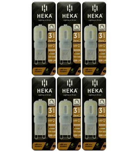 (6 Adet) Heka 3W (21W) 3000K (Sarı Işık) G9 Duylu Buzlu Dim Edilebilir Led Kapsül Ampul