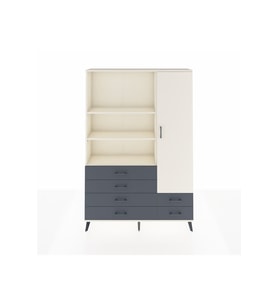 Arges Dolap 7 Raflı 6 Çekmeceli Tek Kapaklı  132x30x195 Aytaşı-Aytaşı/Antrasit