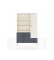 Arges Dolap 7 Raflı 6 Çekmeceli Tek Kapaklı  132x30x195 Aytaşı-Aytaşı/Antrasit