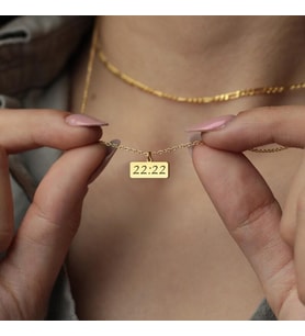 Kişiye Özel 925 Ayar Gümüş Minimal Melek Numarası Kolye (Gold)