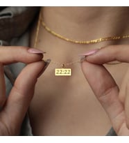 Kişiye Özel 925 Ayar Gümüş Minimal Melek Numarası Kolye (Gold)