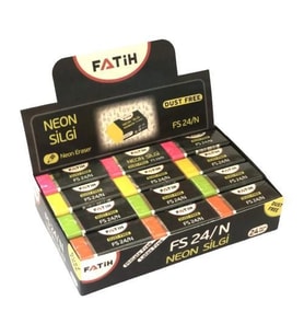 Fatih Neon Renkler Öğrenci Silgisi 24 Lü Paket