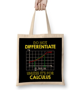 Do Not Differentiate Unless It's For Calculus Math Bez Çanta Uzun Saplı