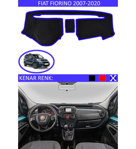 Fiat Fiorino 2007-2020 İçin Uygun Torpido Koruma Halısı Siyah Kenar Renk Mavi