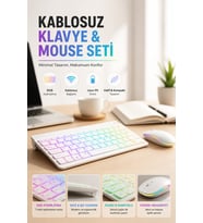 Bluetooth 5.2 Destekli Kablosuz Mini RGB Klavye Ultra İnce