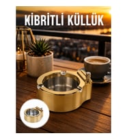 Mey İthalat® Çakmaklı Küllük Paslanmaz Metal Dayanıklı Tasarım Yeni Nesil