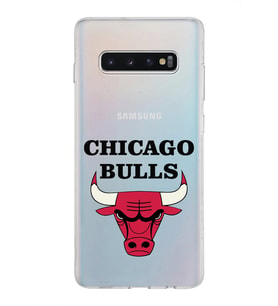 Samsung Galaxy S10 Plus Kapak Chicago Bulls Tasarımlı Şeffaf Silikon Kılıf